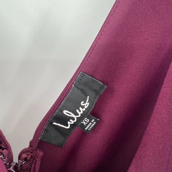 Lulu's Burgundy Chiffon Sleeveless Maxi Dress Women's XS - Picture 5 of 8